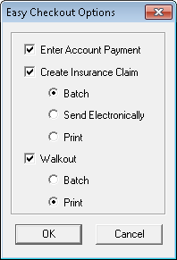 Easy Checkout Options dialog