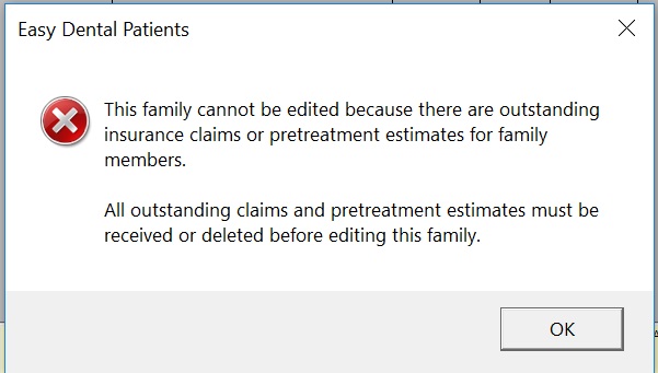 Outstanding Claims warning